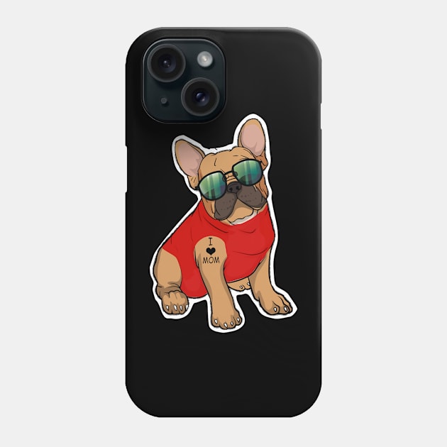 Tatoo I Love Mom Bulldog Phone Case by prunioneman