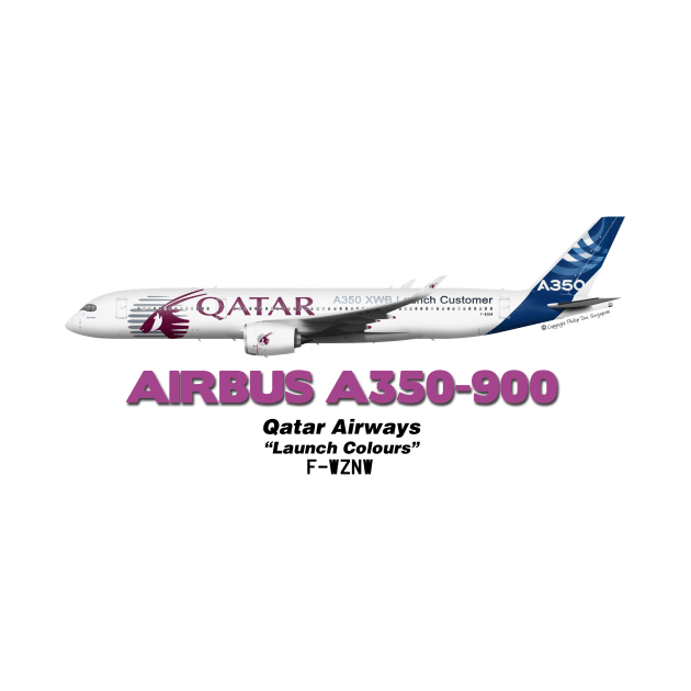 Airbus A350-900 - Qatar Airways "Launch Colours" by TheArtofFlying