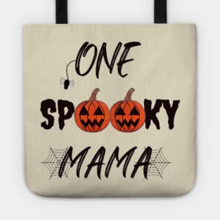 One Spooky Mama, Funny Halloween, Funny Gift for Mothers (Pastel Orange) Tote