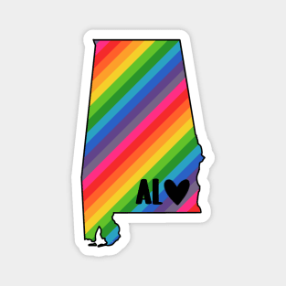 USA States: Alabama (rainbow) Magnet