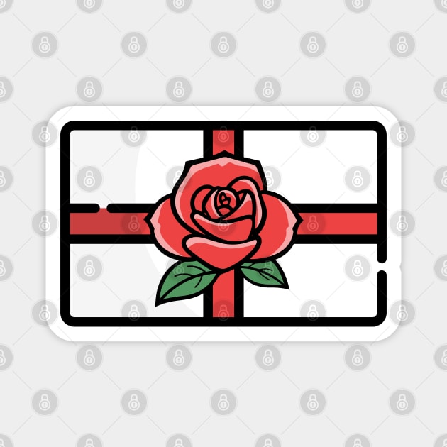 St. George's Day Rose English Flag Magnet by HolidayBug