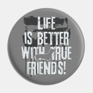 Life is better with true friends - dachshund 2 Pin