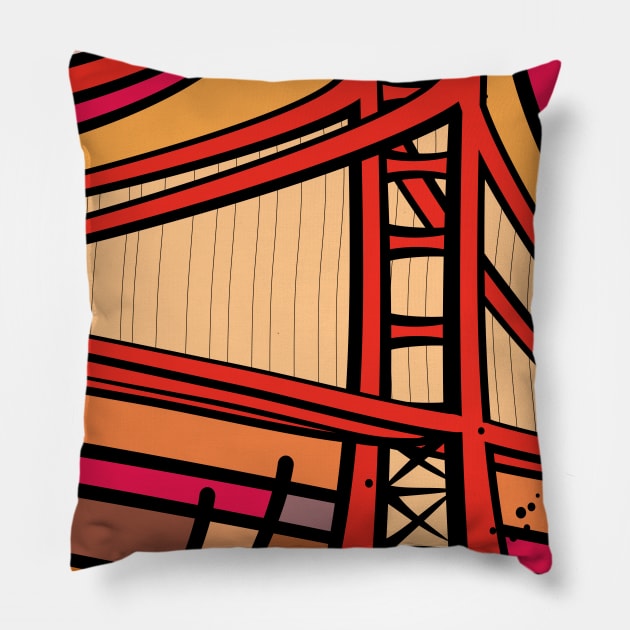 Golde Gate bridge -  SF Pillow by helintonandruw
