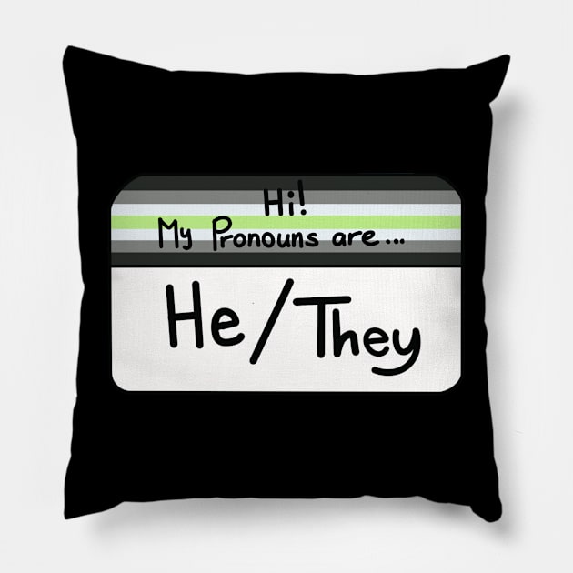 Hi my pronouns are - he they - agender pride Pillow by Beelixir Illustration