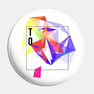 Abstract Geometric Collage Pin