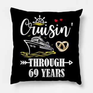 Cruising Through 69 Years Family 69th Anniversary Cruise Couple Pillow