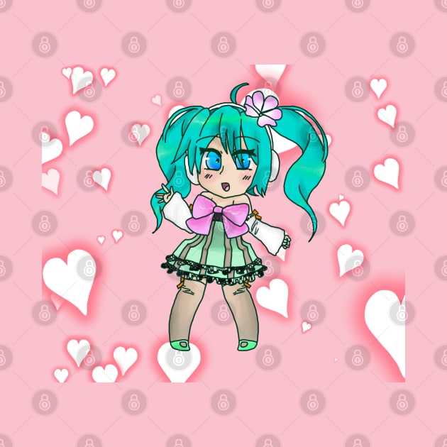 Hatsune Miku Colorful Gumdrop, chibi ver. by Wiley Blue 