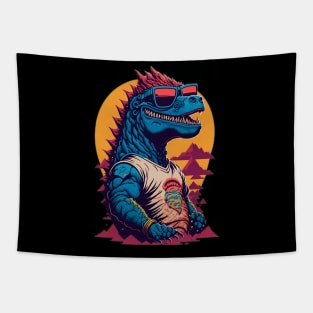 Retro Godzilla Tapestry