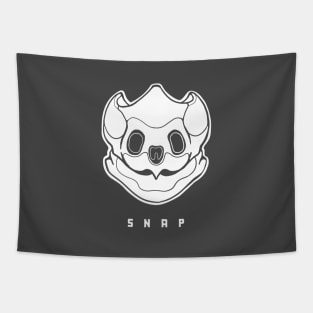 Common snapping turtle skull. Design for reptile lovers in white Tapestry