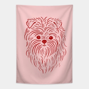 Affenpinscher (Pink and Red) Tapestry