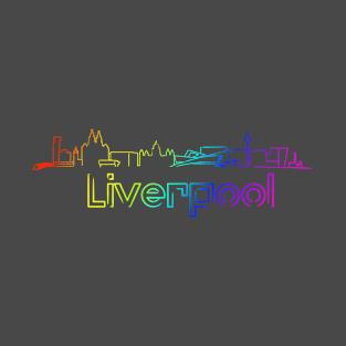 Rainbow Liverpool Waterfront Skyline T-Shirt