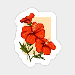 Hibiscus watercolor print Magnet
