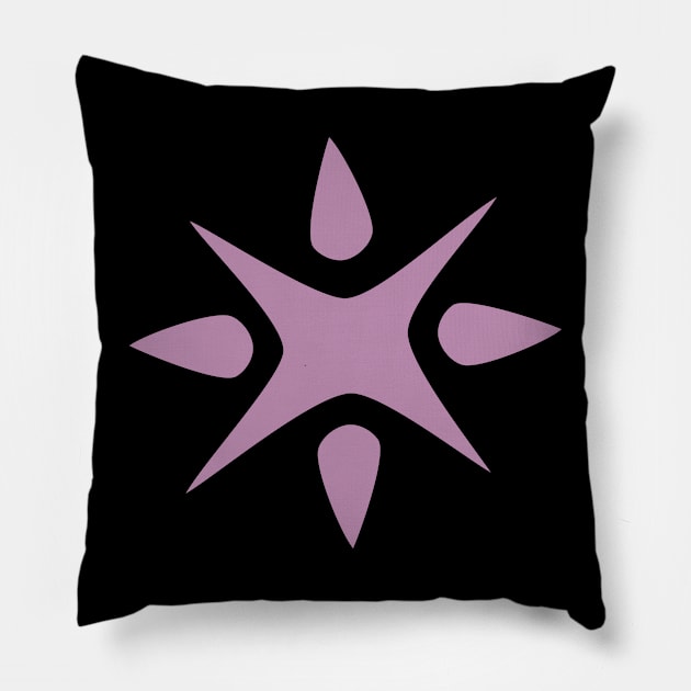 Large Geometric abstract snowflake in mauve Pillow by Angel Dawn Design