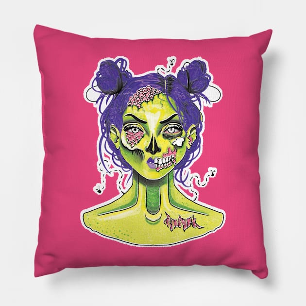 Zombie Girl Pillow by Tales to Terrify