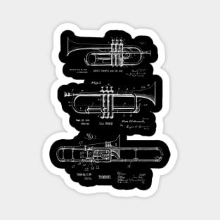 Trumpet, Cornet, Trombone Vintage Patent Prints Magnet