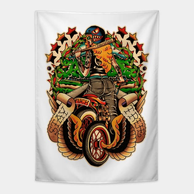 Biker Tapestry by Don Chuck Carvalho