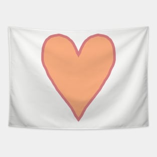 Peach Fuzz Heart Pantone Color of the Year 2024 Tapestry