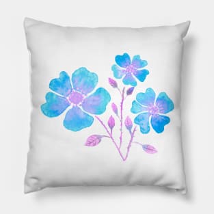 Wild Roses in Blue Pillow