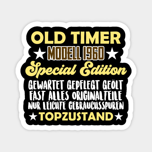 60 Geburtstag Mann Frau Geschenk Oldtimer Jahrgang 1960 60 Geburtstag Magnet Teepublic Au