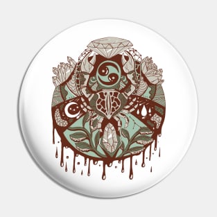 Rust Sage Mystic Cancer Zodiac Pin