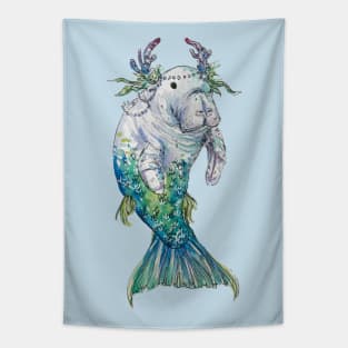 Mermaid Manatee Tapestry