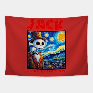 Skellington in starry night Tapestry