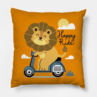 Cute lion reading scooter Pillow