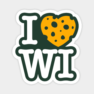 I love Wisconsin - Green Bay on Green Magnet