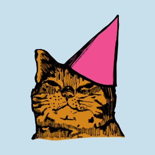 Drunk Party Cat (Pink Version) T-Shirt