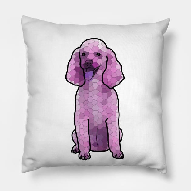 Poodle Mosaic in Amethyst Pillow by prettyinink