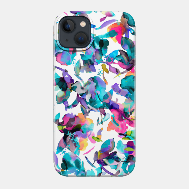 Pocket - Aquatic Flowers Blue - Flowers - Phone Case