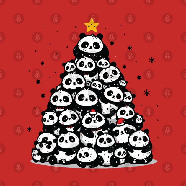 Christmas Tree Pandas by Trendsdk