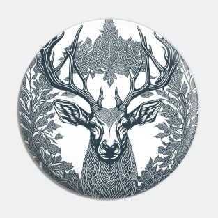 Deer in Noir Ink Pin