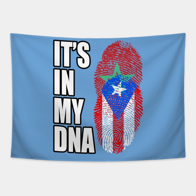 Puerto Rican And Moroccan Mix DNA Flag Heritage Tapestry by Just Rep It!!