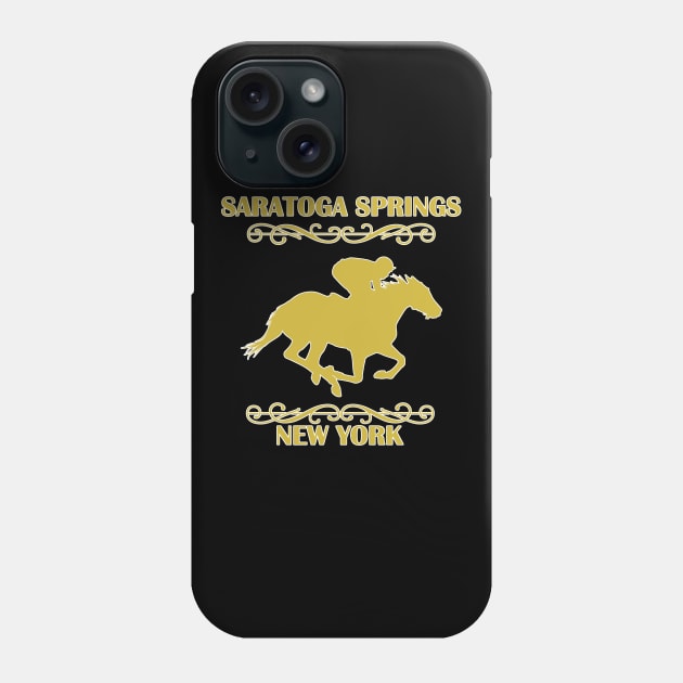 Saratoga Springs New York Horse Racing Phone Case by sewandtell