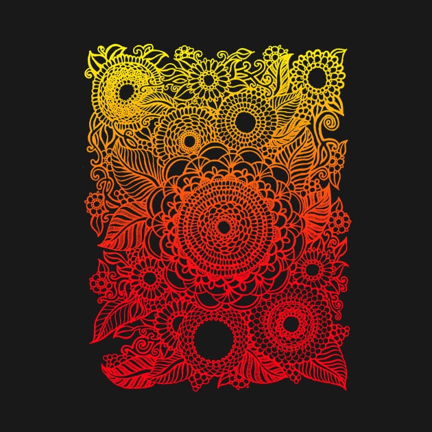 Mandala Flowers (Sunset Colors) by OfficeInk