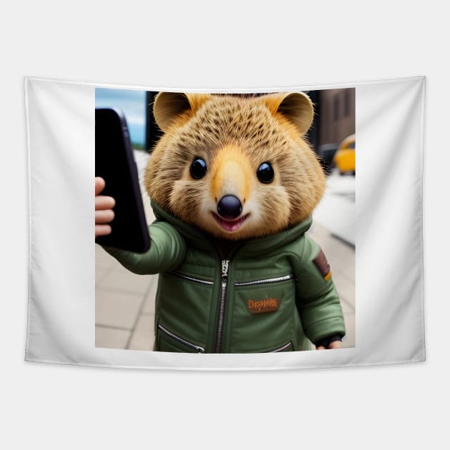 Quokka Selfie 07 Tapestry by Jaymz Weiss Designz