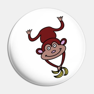 Monkey With Bananas For Monkey Lover Gifts Pin