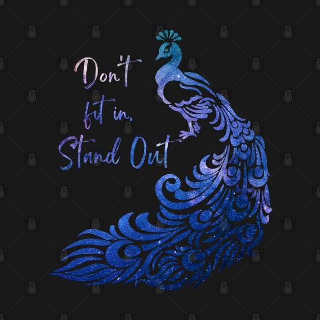 Dont fit in, stand out - cosmic peacock double exposure art by Starlight Tales