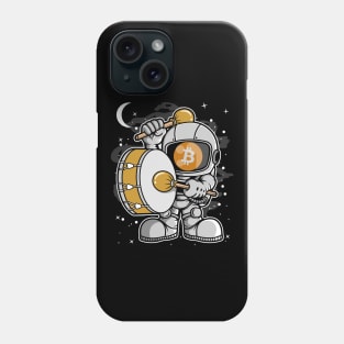 Astronaut Drummer Bitcoin BTC Coin To The Moon Crypto Token Cryptocurrency Blockchain Wallet Birthday Gift For Men Women Kids Phone Case