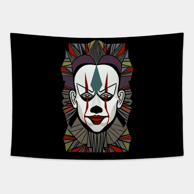 Portrait of Clown 2 Tapestry by Ikibrai