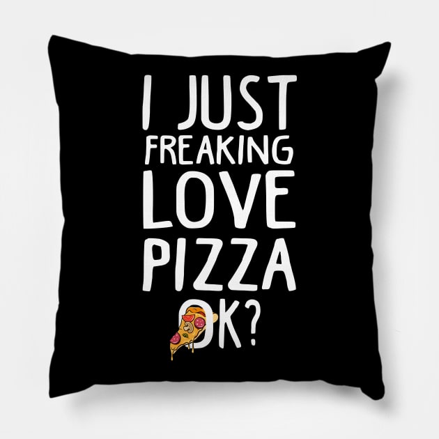 Love Pizza Funny Pizza Gift Pillow by KsuAnn