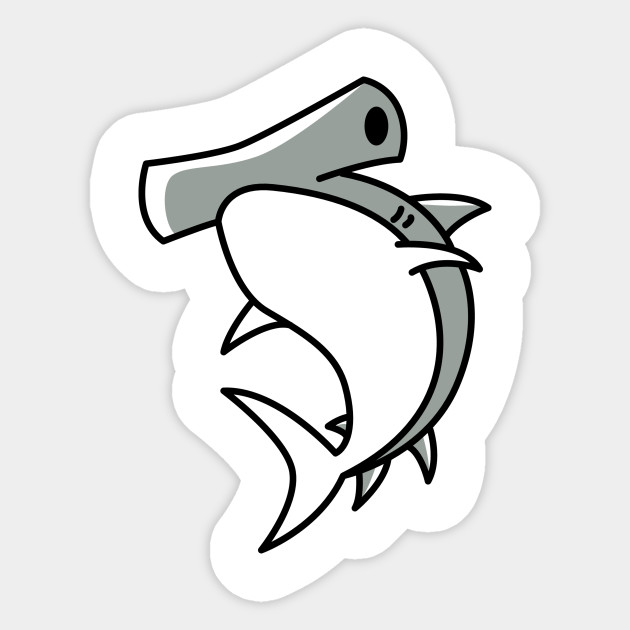 Hammerhead Shark Cartoon Emoticon Hammerhead Sticker Teepublic,One Pixel Brush Artstation