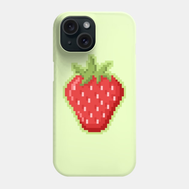 Pixel Strawberry Phone Case by sombrasblancas