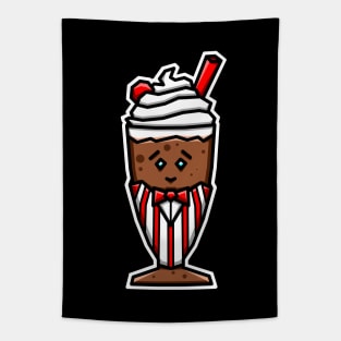 Cute Chocolate Milkshake in Soda Jerk (Clerk) Uniform Gift for Chocolate Lovers - Chocolate Milkshake Tapestry