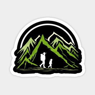 Hiking in the Mountains - Father and Son Magnet