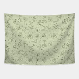 Green Floral Pattern #3 Tapestry