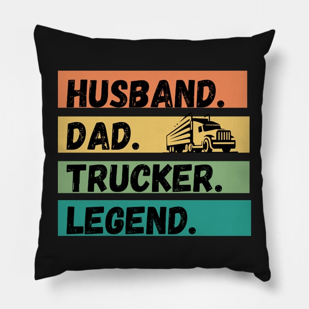 husband dad trucker legend Pillow by Clouth Clothing 