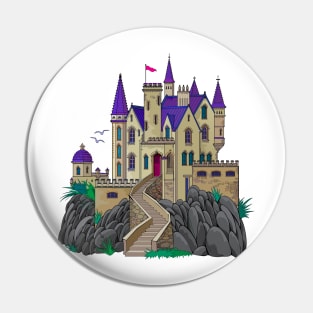 Fantasy illustration of a medieval French castle Pin