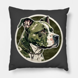 Staffordshire Bull Terrier Camouflage Motif Pillow